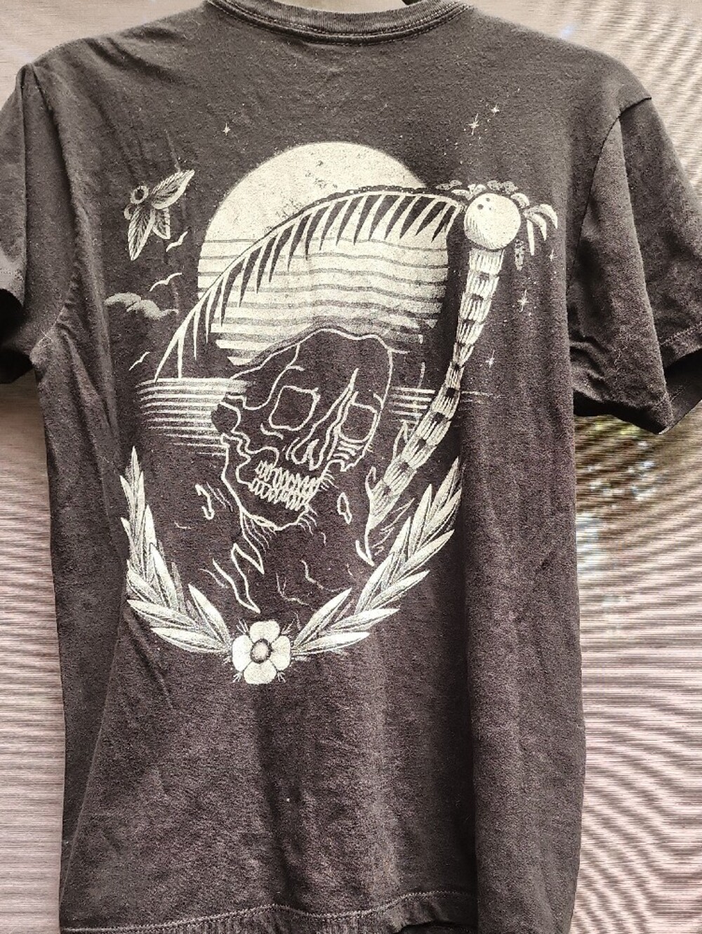 Black Monster Aesthetics Skull Moon  Tropical T-shirt